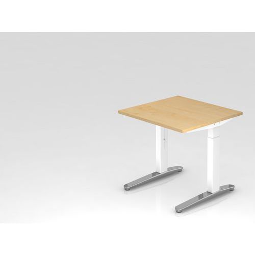 Bureau série XB - Pied blanc brillant - 80x80 cm - Hammerbacher