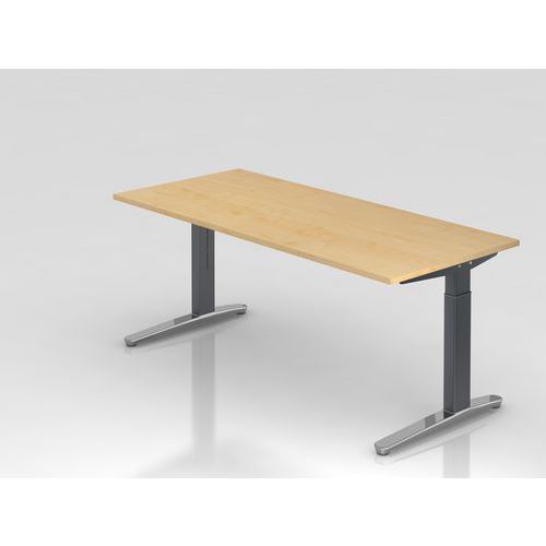 Bureau série XB - Pied graphite brillant - 180x80 cm - Hammerbacher
