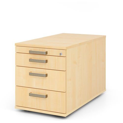 Caisson mobile avec 3 tiroirs à poignée striée - P 80cm - Hammerbacher