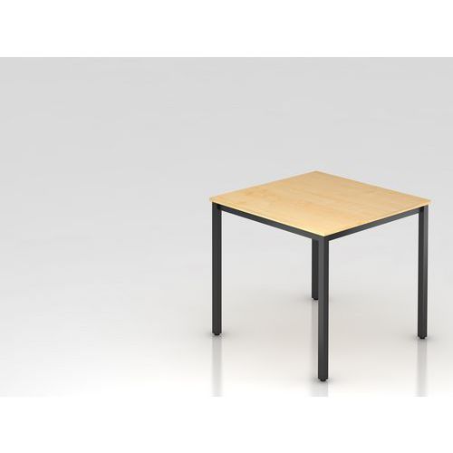 Table de réunion carrée à pieds noirs - 80x80 cm - Hammerbacher