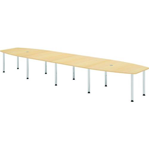 Table de réunion tonneau - 10 pieds chromés - 520x130cm - Hammerbacher