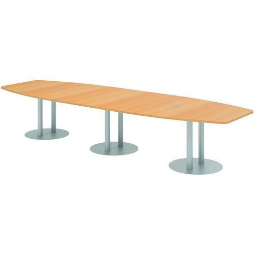 Table de réunion tonneau à pieds colonnes - 400x130 cm - Hammerbacher