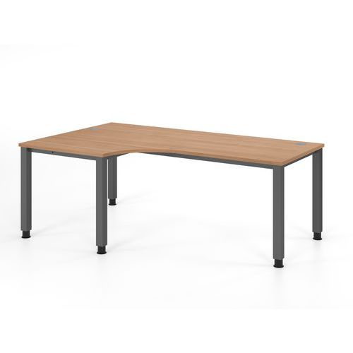 Table équerre à 4 pieds carrés série Q - 200x120 cm - Hammerbacher