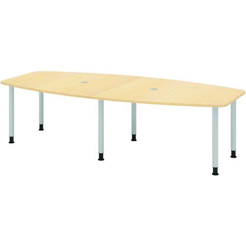 Table tonneau - 6 pieds argent - 220x130 cm - Hammerbacher
