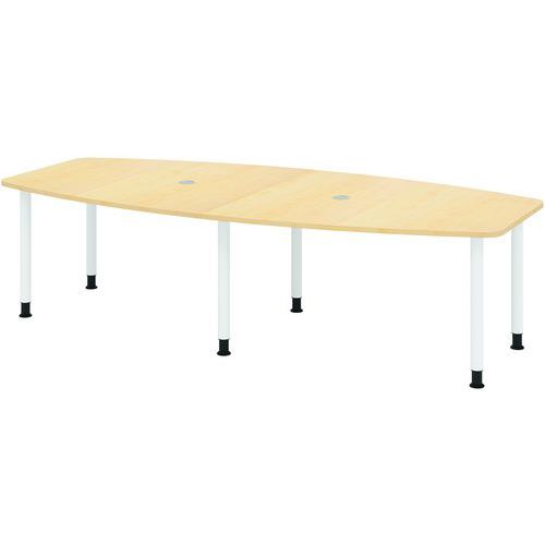 Table tonneau - 6 pieds blancs - 220x130 cm - Hammerbacher