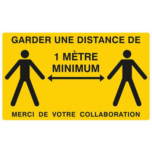 Panneau de signalisation « Garder une distance de 1 m » - Adhésif Panneau de signalisation « Garder une distance de 1 m » - Adhésif