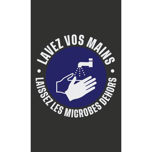 Tapis imprimé Washable Lavez vos mains - Français. Tapis imprimé Washable Lavez vos mains - Français.