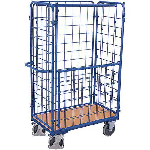 Côté long demi ouvert pour chariot grillagé pour colis
