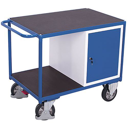 Établi mobile pour charges lourdes avec 2 plateaux