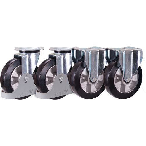 Roues en caoutchouc plein élastique (72 Shore A)