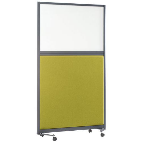 Cloison de séparation acoustique sur allège LIGNE M - Avec tableau blanc à écrire aimanté - 1700x1200 mm