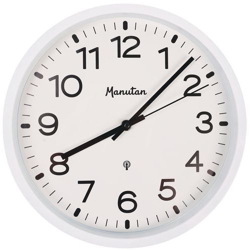 Horloge analogique murale radio-pilotée Ø 30 cm - Manutan Expert