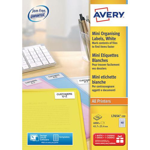 Mini-étiquette Avery - Impression laser