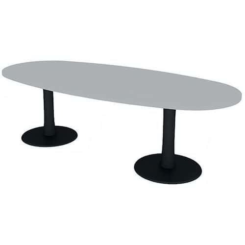 Table de réunion plateau ovale longueur 240 cm 2 pieds - Quadrifoglio