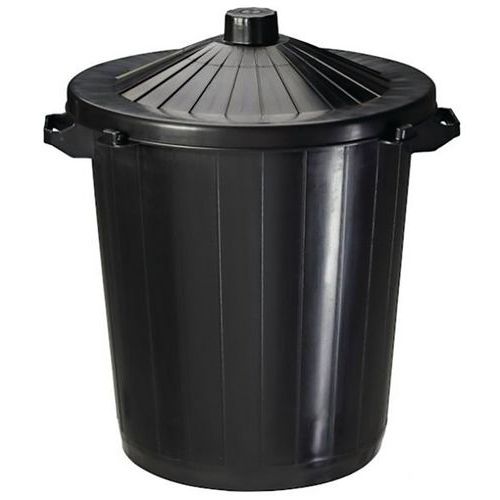 Poubelle de rue noire - 80L - Manutan Poubelle de rue noire - 80L - Manutan