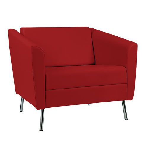 Fauteuil accueil Wind dossier bas pieds métal Fauteuil accueil Wind dossier bas pieds métal