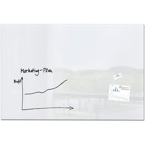 Tableau magnétique en verre XL - 1500x1000x18mm - super blanc - Sigel