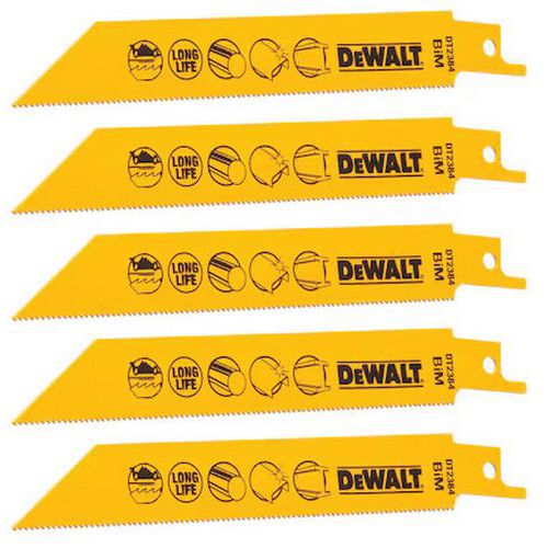 Lame de scie sabre BiM pour la coupe du métal - Lot de 5 - Dewalt