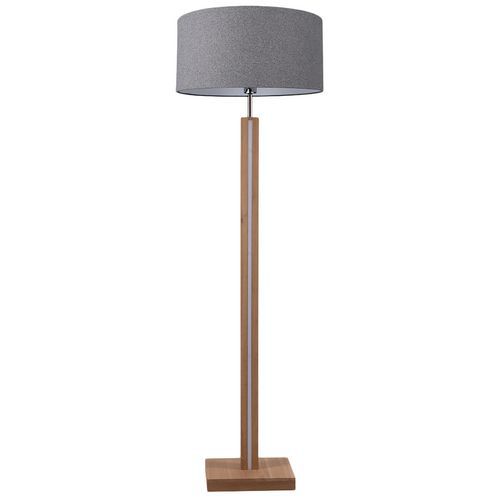 Lampadaire chêne huilé et abat-jour gris anthracite-variateur-Asseto Lampadaire chêne huilé et abat-jour gris anthracite-variateur-Asseto