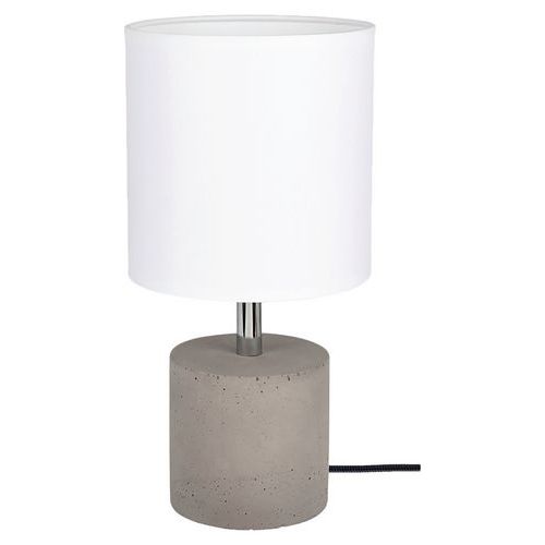 Lampe à poser en béton gris-cylindric-abat jour blanc-1 ampoule-Strong Lampe à poser en béton gris-cylindric-abat jour blanc-1 ampoule-Strong