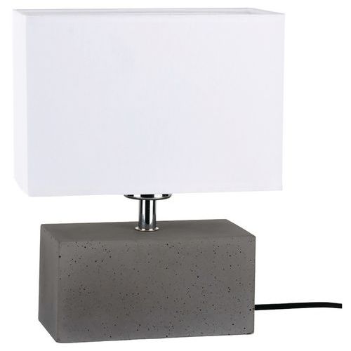 Lampe à poser béton gris-rectangular-abat jour blanc-1 ampoule-Strong Lampe à poser béton gris-rectangular-abat jour blanc-1 ampoule-Strong
