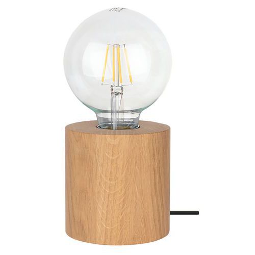 Lampe à poser en chêne huilé- cylindric- câble pvc-Trongo Lampe à poser en chêne huilé- cylindric- câble pvc-Trongo