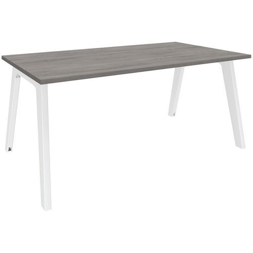 Bureau simple face chêne gris/blanc Steely