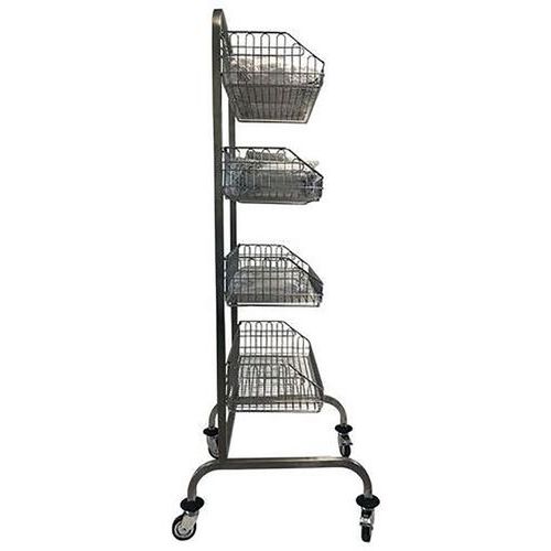 Chariot médical inox avec paniers - Sans séparateur