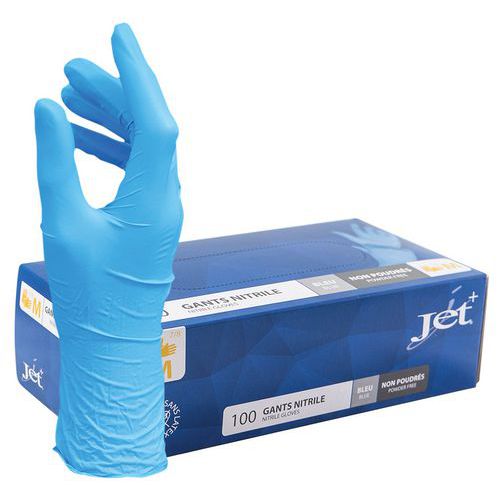 Gants jetables nitrile bleu non poudré - Boîte de 100 - MP Hygiène Gants jetables nitrile bleu non poudré - Boîte de 100 - MP Hygiène