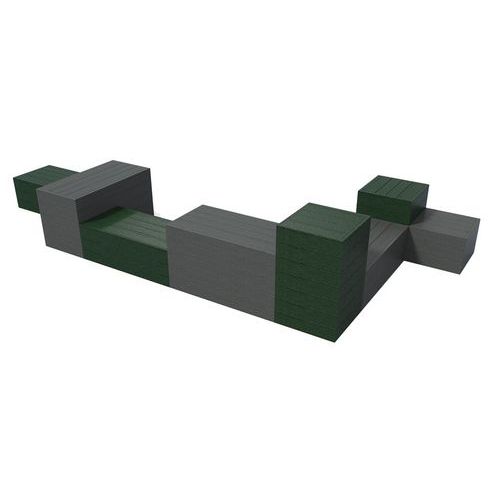 Pack assise modulable Cube 8 modules plastique recyclé Espace Urbain