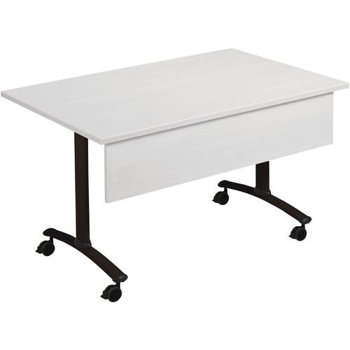 Table plateau stratifié rectangulaire Axe + voile de fond - Manutan Expert