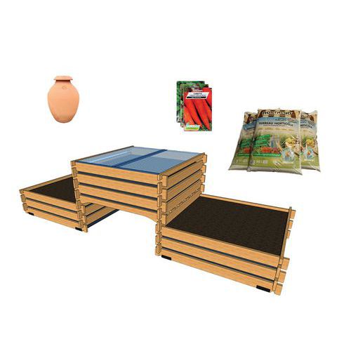 Pack complet : trio potager Carre Serre