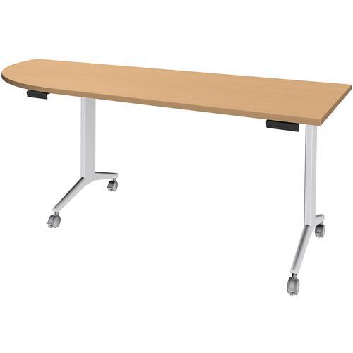 Table Idora 200x80 cm angle gauche pied blanc Table Idora 200x80 cm angle gauche pied blanc