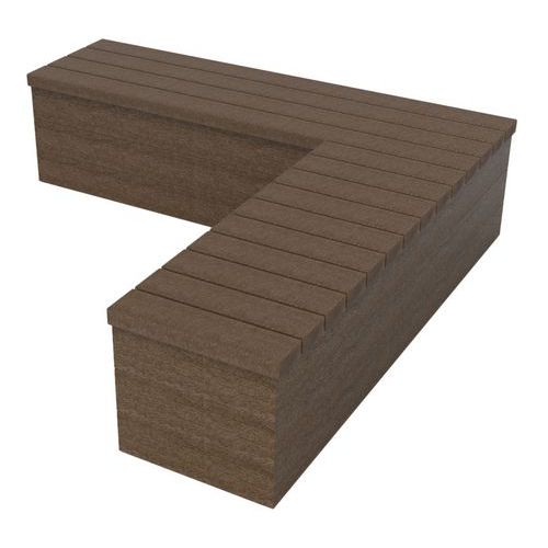 Banquette Eden 180x180 cm angle droit plastique recyclé Espace Urbain Banquette Eden 180x180 cm angle droit plastique recyclé Espace Urbain