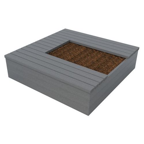 Jardinière Eden 180x180 3 assises U plastique recyclé Espace Urbain Jardinière Eden 180x180 3 assises U plastique recyclé Espace Urbain