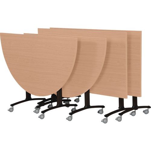 Pack réunion Axe Mélaminé 2 tables 160cm + deux 1/2 rondes 136cm- Manutan Expert