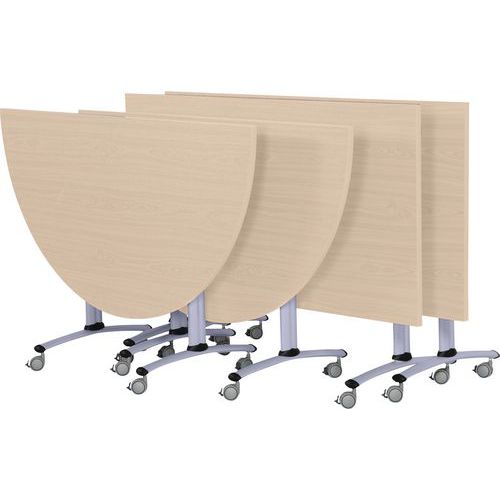 Pack réunion Axe Mélaminé 2 tables 160cm + deux 1/2 rondes 136cm- Manutan Expert