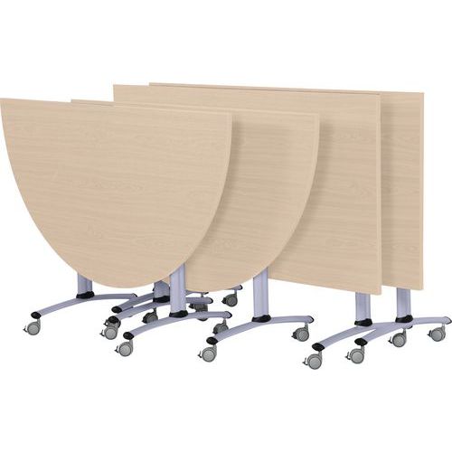 Pack réunion Axe Mélaminé 2 tables 160cm + deux 1/2 rondes 136cm- Manutan Expert