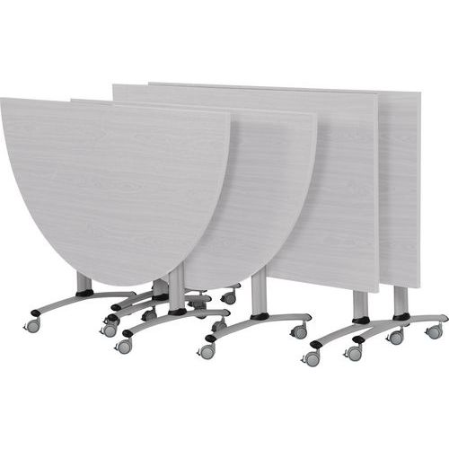 Pack réunion Axe stratifié 2 tables 160cm + 2 demi rondes 136cm - Manutan Expert