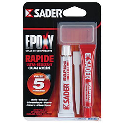 Colle bi composants epoxy rapide - Sader