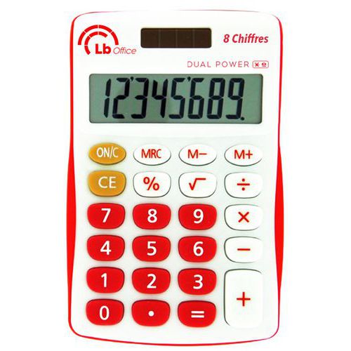 Calculatrice de poche easy 11x7 cm dual power - Lb office