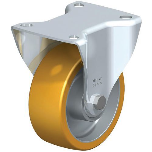 Roulette fixe acier - bandage PU - corps aluminium