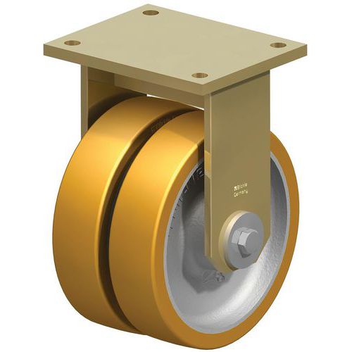 Roulette jumelee acier - bandage PU Extrathane® corps fonte - Blickle Roulette jumelee acier - bandage PU Extrathane® corps fonte - Blickle