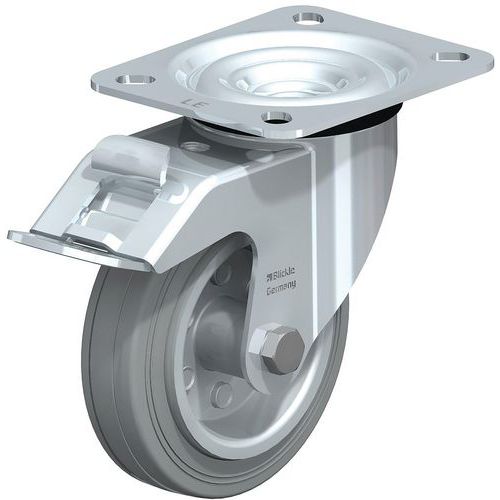 Roulette pivotante acier - bandage caoutchouc - jante acier - Blickle