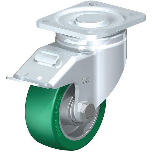 Roulette pivotante acier - bandage PU - corps aluminium
