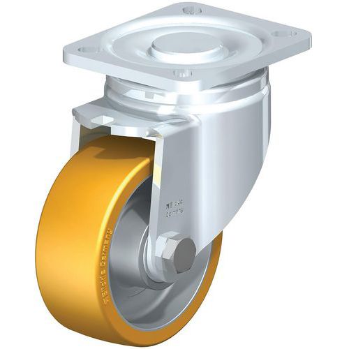 Roulette pivotante acier - bandage PU - corps aluminium