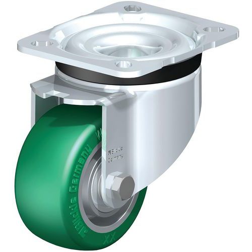 Roulette pivotante acier - bandage PU - corps aluminium