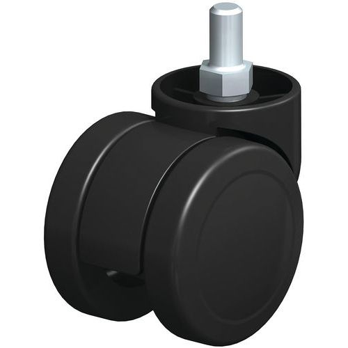 Roulette jumelee pivotante synthetique bandage PU corps PO - Blickle