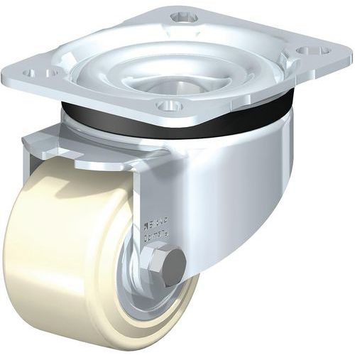 Roulette pivotante acier - roue en polyamide moulé