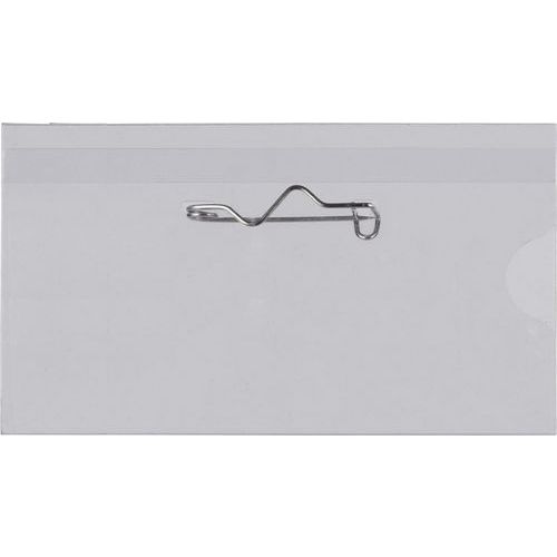 Porte-badge-plastique avec encoche - transparent - Pavo